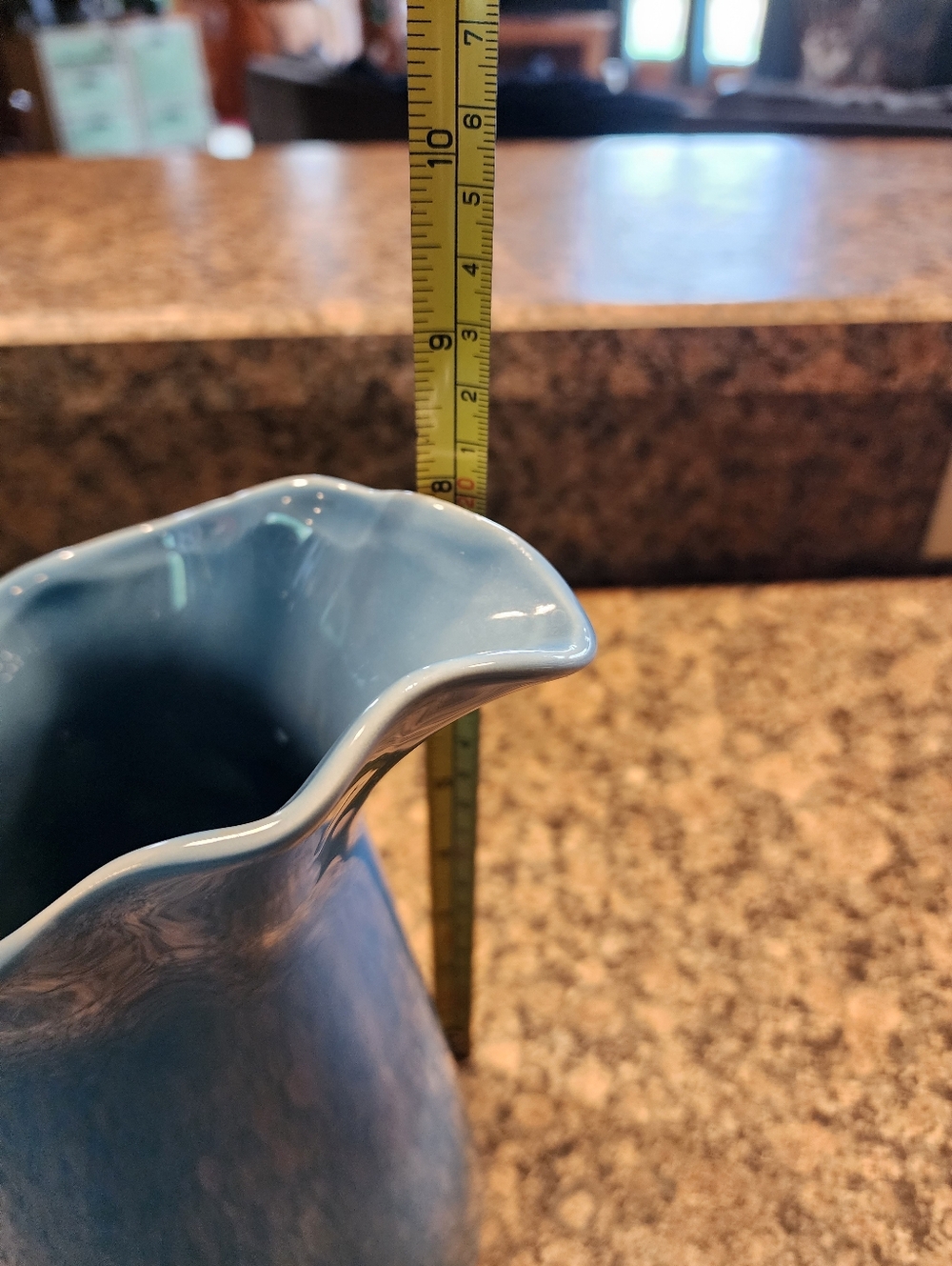 Source Unknown Blue Ceramic Pitcher - Picture 4 of 7